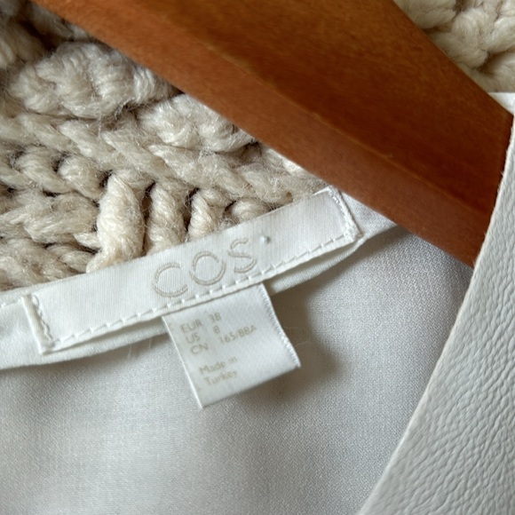 COS white leather front top size 8 - Picture 3 of 6